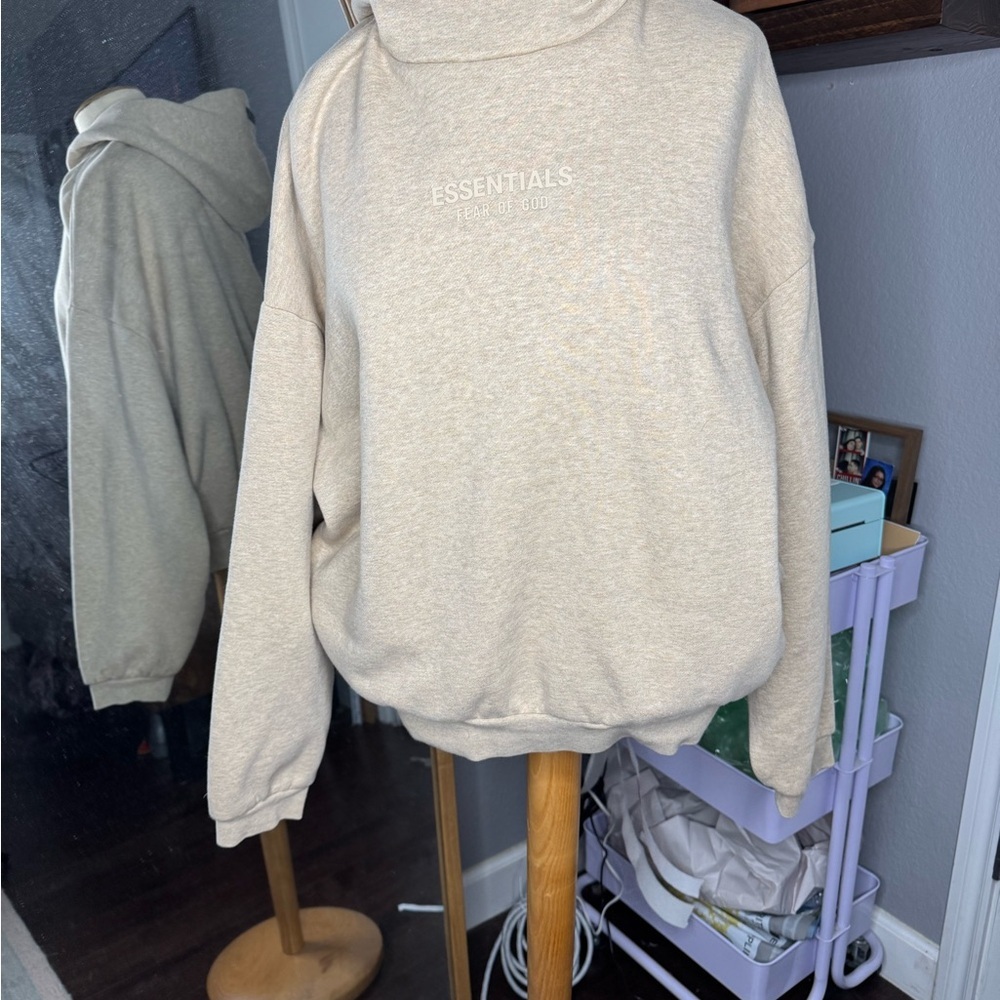 Essentials Light Beige Turtleneck Sweater